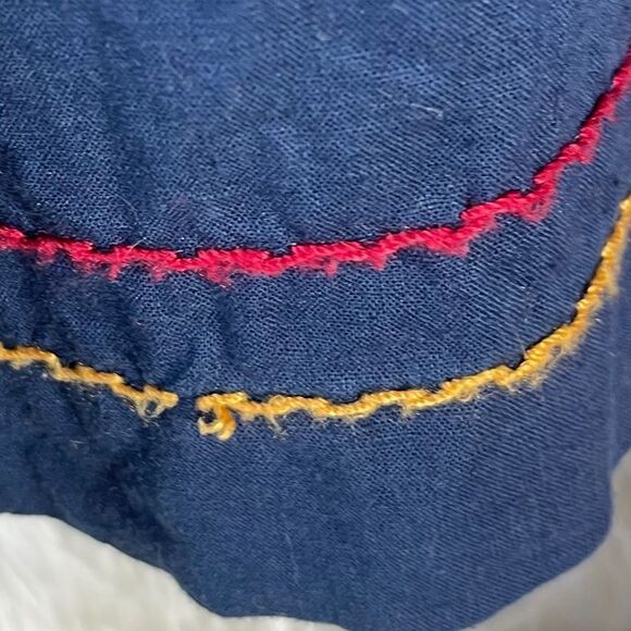 Lucky Brand Navy Embroidered Linen/Cotton Shift Dress Sz M - Picture 8 of 8